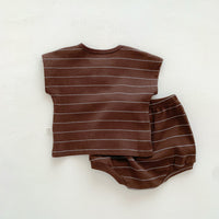 Load image into Gallery viewer, 2 Pieces Set Baby Boys Striped Tank Tops And Shorts Wholesale 25060430

