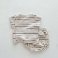 Load image into Gallery viewer, 2 Pieces Set Baby Boys Striped Tank Tops And Shorts Wholesale 25060430
