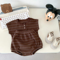 Load image into Gallery viewer, 2 Pieces Set Baby Boys Striped Tank Tops And Shorts Wholesale 25060430
