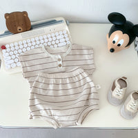 Load image into Gallery viewer, 2 Pieces Set Baby Boys Striped Tank Tops And Shorts Wholesale 25060430
