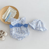 Load image into Gallery viewer, Baby Girls Color-blocking Bow Rompers Wholesale 25060431
