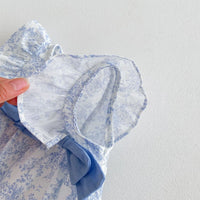 Load image into Gallery viewer, Baby Girls Color-blocking Bow Rompers Wholesale 25060431
