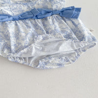 Load image into Gallery viewer, Baby Girls Color-blocking Bow Rompers Wholesale 25060431
