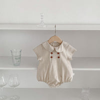 Load image into Gallery viewer, Baby Girls Solid Color Striped Rompers Wholesale 25060434
