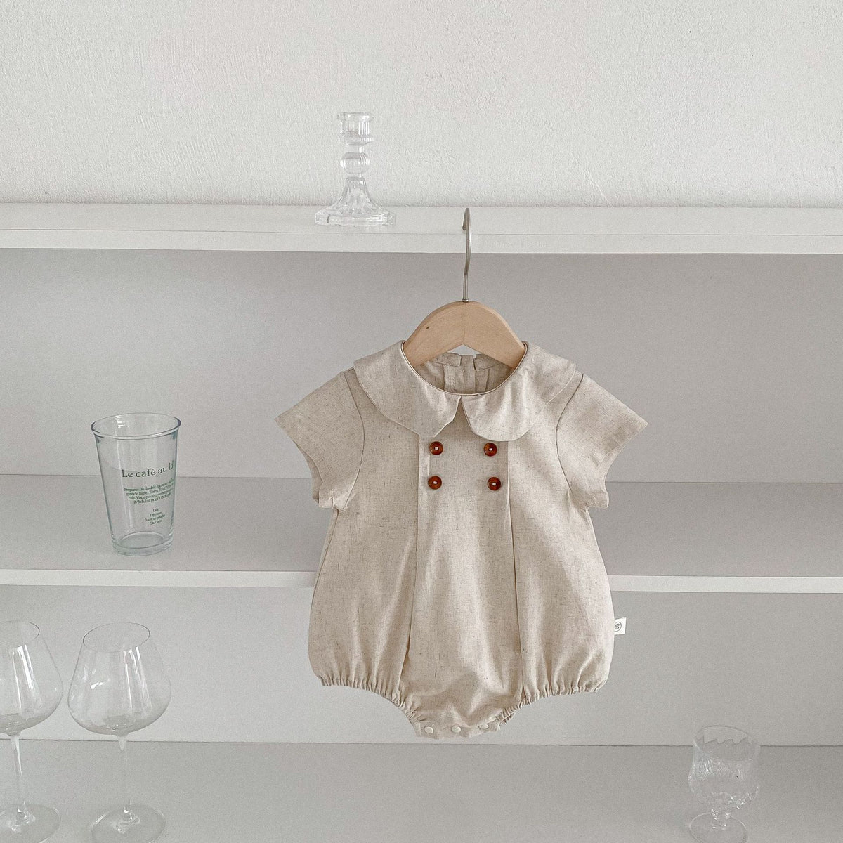 Baby Girls Solid Color Striped Rompers Wholesale 25060434