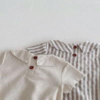 Load image into Gallery viewer, Baby Girls Solid Color Striped Rompers Wholesale 25060434
