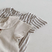 Load image into Gallery viewer, Baby Girls Solid Color Striped Rompers Wholesale 25060434
