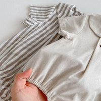 Load image into Gallery viewer, Baby Girls Solid Color Striped Rompers Wholesale 25060434
