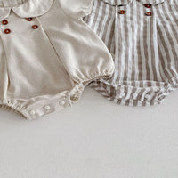 Load image into Gallery viewer, Baby Girls Solid Color Striped Rompers Wholesale 25060434
