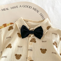 Load image into Gallery viewer, 2 Pieces Set Baby Kid Boys Cartoon Print Shirts And Solid Color Shorts Wholesale 25060435
