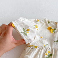 Load image into Gallery viewer, Baby Girls Flower Embroidered Rompers Wholesale 25060438
