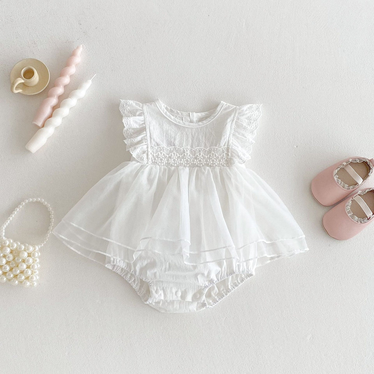 Baby Girls Solid Color Rompers Wholesale 25060444