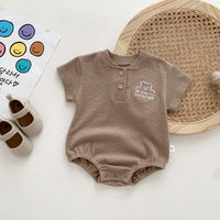 Load image into Gallery viewer, Baby Girls Boys Solid Color Embroidered Rompers Wholesale 25060447
