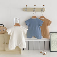 Load image into Gallery viewer, Baby Girls Boys Solid Color Muslin&amp;Ribbed Rompers Wholesale 25060451
