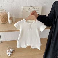 Load image into Gallery viewer, Baby Girls Boys Solid Color Muslin&amp;Ribbed Rompers Wholesale 25060451
