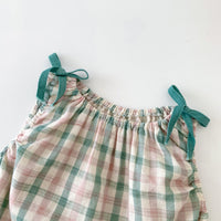 Load image into Gallery viewer, 2 Pieces Set Baby Girls Color-blocking Checked Tank Tops And Shorts Wholesale 25060456

