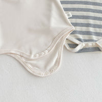 Load image into Gallery viewer, Baby Boys Solid Color Striped Color-blocking Rompers Wholesale 25060457
