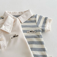 Load image into Gallery viewer, Baby Boys Solid Color Striped Color-blocking Rompers Wholesale 25060457
