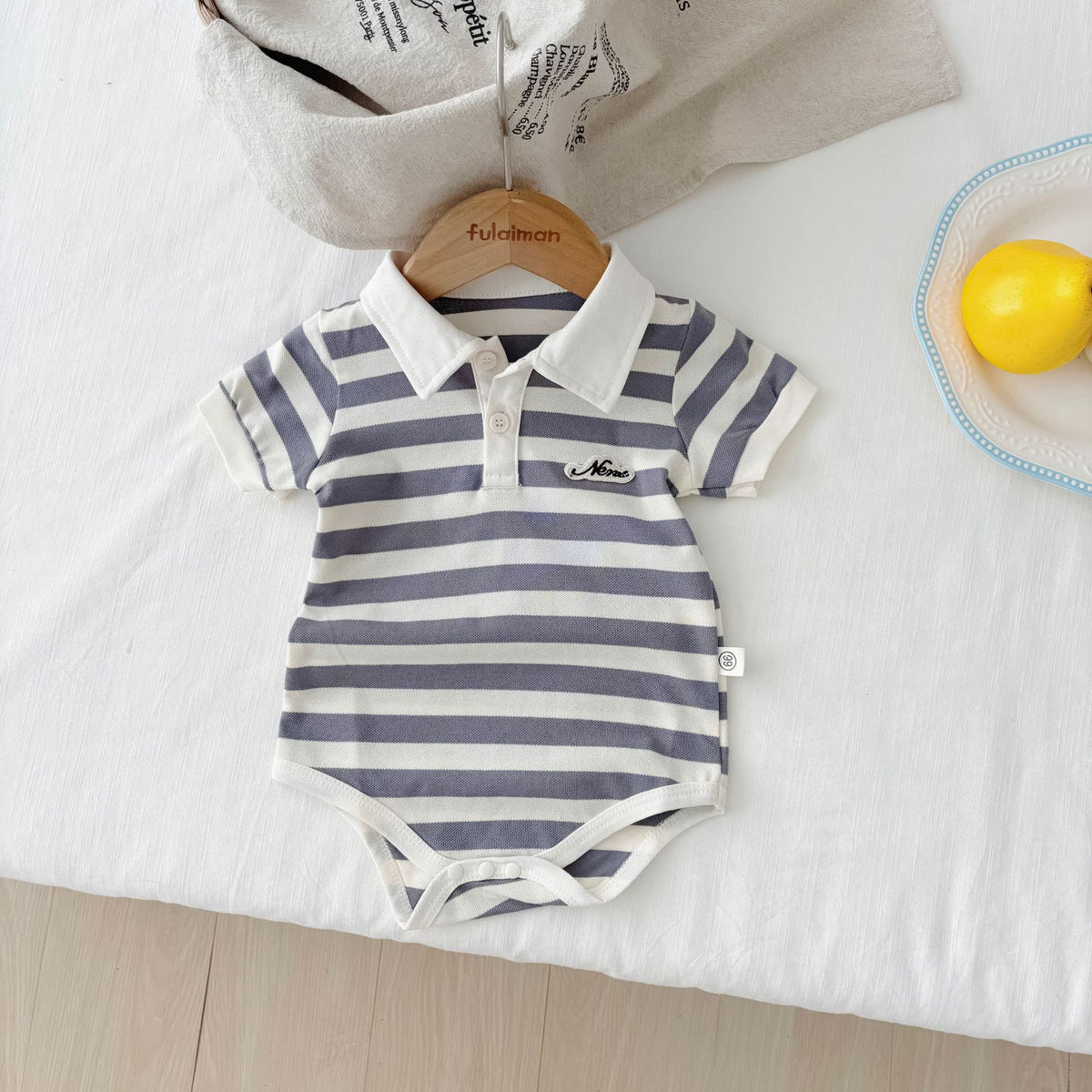 Baby Boys Solid Color Striped Color-blocking Rompers Wholesale 25060457