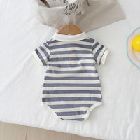 Load image into Gallery viewer, Baby Boys Solid Color Striped Color-blocking Rompers Wholesale 25060457
