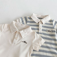 Load image into Gallery viewer, Baby Boys Solid Color Striped Color-blocking Rompers Wholesale 25060457
