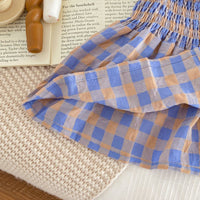 Load image into Gallery viewer, 2 Pieces Set Baby Kid Girls Color-blocking Checked Tank Tops And Shorts Wholesale 25060460
