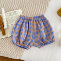 Load image into Gallery viewer, 2 Pieces Set Baby Kid Girls Color-blocking Checked Tank Tops And Shorts Wholesale 25060460
