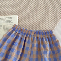 Load image into Gallery viewer, 2 Pieces Set Baby Kid Girls Color-blocking Checked Tank Tops And Shorts Wholesale 25060460
