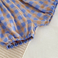 Load image into Gallery viewer, 2 Pieces Set Baby Kid Girls Color-blocking Checked Tank Tops And Shorts Wholesale 25060460
