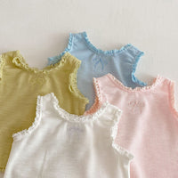 Load image into Gallery viewer, 2 Pieces Set Baby Kid Girls Solid Color Tank Tops And Shorts Wholesale 25060461
