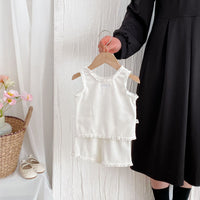 Load image into Gallery viewer, 2 Pieces Set Baby Kid Girls Solid Color Tank Tops And Shorts Wholesale 25060461
