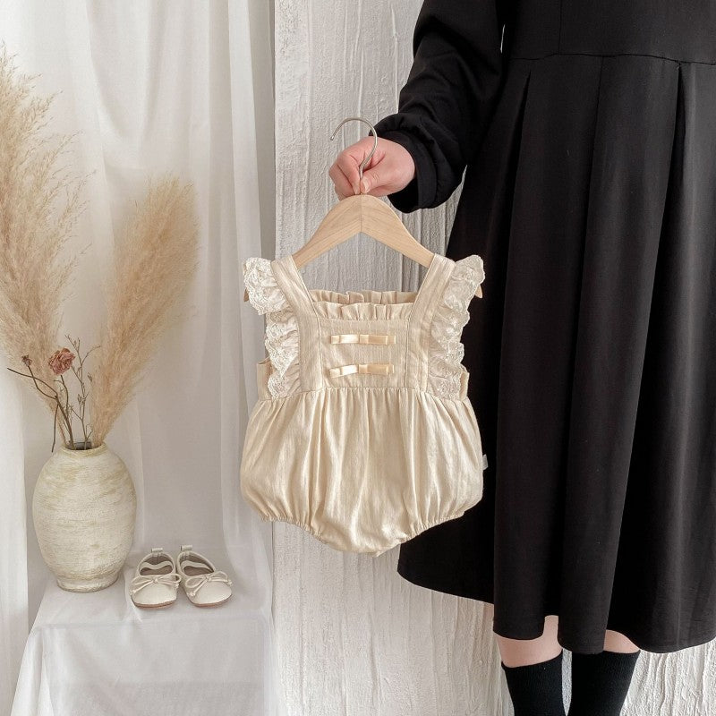 Baby Girls Solid Color Rompers Wholesale 25060466