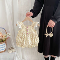 Load image into Gallery viewer, Baby Girls Flower Print Rompers Wholesale 25060467
