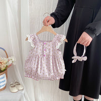 Load image into Gallery viewer, Baby Girls Flower Print Rompers Wholesale 25060467
