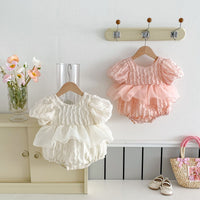 Load image into Gallery viewer, Baby Girls Solid Color Flower Rompers Wholesale 25060468
