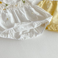 Load image into Gallery viewer, Baby Girls Solid Color Embroidered Rompers Wholesale 25060470
