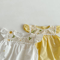 Load image into Gallery viewer, Baby Girls Solid Color Embroidered Rompers Wholesale 25060470
