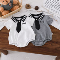 Load image into Gallery viewer, Baby Girls Boys Color-blocking Embroidered Rompers Wholesale 25060474
