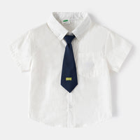 Load image into Gallery viewer, Baby Kid Boys Solid Color Letters Shirts Wholesale 25060477
