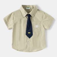 Load image into Gallery viewer, Baby Kid Boys Solid Color Letters Shirts Wholesale 25060477
