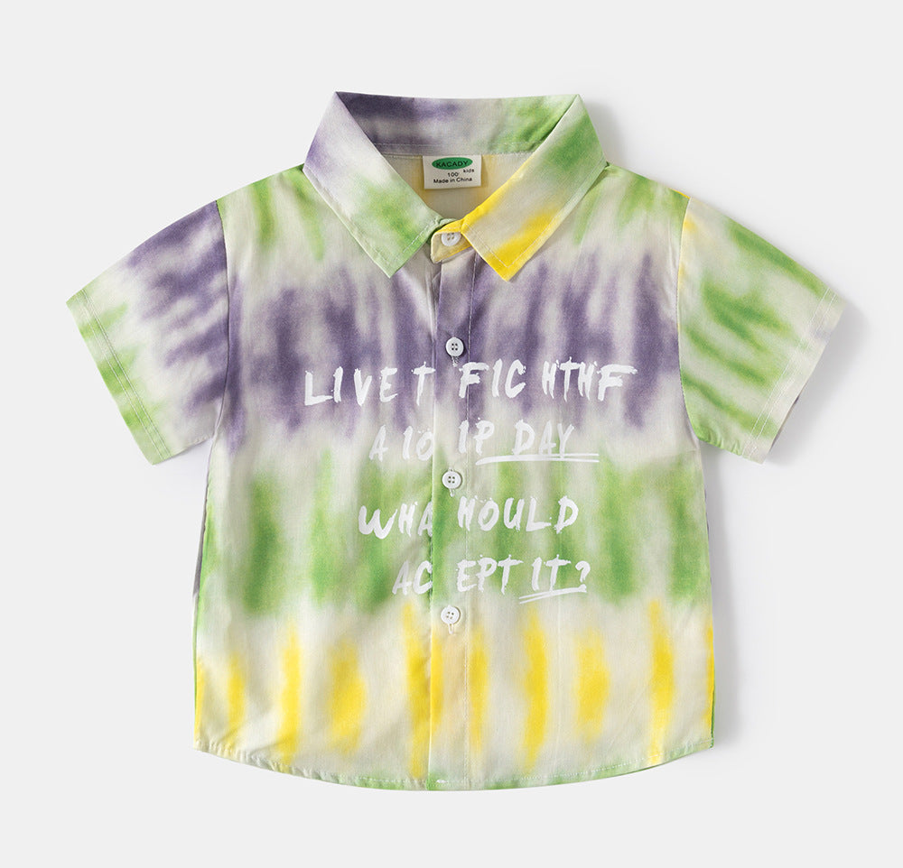 Baby Kid Boys Letters Color-blocking Shirts Wholesale 25060479