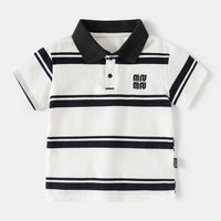 Load image into Gallery viewer, Baby Kid Boys Striped Letters Polo Shirts Wholesale 25060480
