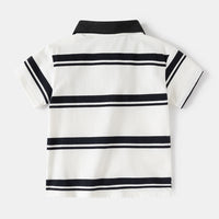 Load image into Gallery viewer, Baby Kid Boys Striped Letters Polo Shirts Wholesale 25060480
