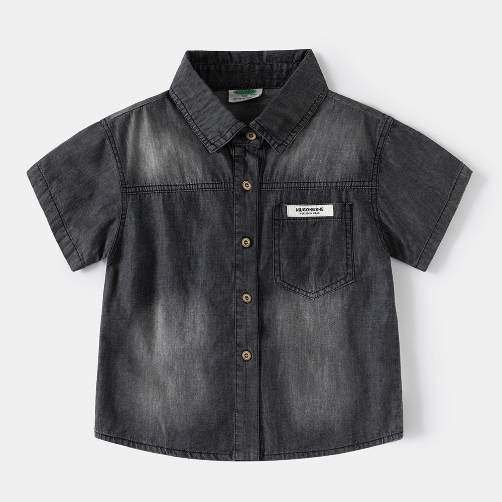Baby Kid Boys Solid Color Shirts Wholesale 25060484