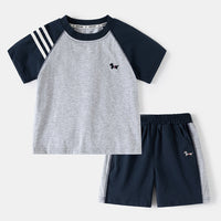 Load image into Gallery viewer, 2 Pieces Set Baby Kid Boys Color-blocking Cartoon T-Shirts And Shorts Wholesale 25060485
