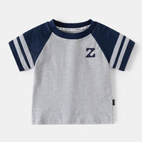 Load image into Gallery viewer, 2 Pieces Set Kid Boys Letters Color-blocking T-Shirts And Shorts Wholesale 25060494
