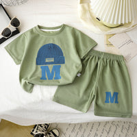 Load image into Gallery viewer, 2 Pieces Set Baby Kid Boys Letters T-Shirts And Shorts Wholesale 25060498
