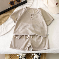 Load image into Gallery viewer, 2 Pieces Set Baby Kid Boys Solid Color T-Shirts And Shorts Wholesale 25060499

