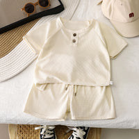 Load image into Gallery viewer, 2 Pieces Set Baby Kid Boys Solid Color T-Shirts And Shorts Wholesale 25060499

