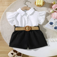 Load image into Gallery viewer, 2 Pieces Set Kid Girls Solid Color Tank Tops And Shorts Wholesale 25070806
